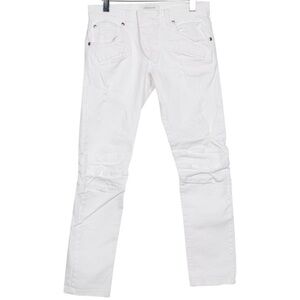 Balmain White Denim Straight Leg Jeans